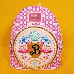 Loungefly Barbie The Movie Logo Pink Barbiecore Mini Backpack NEW